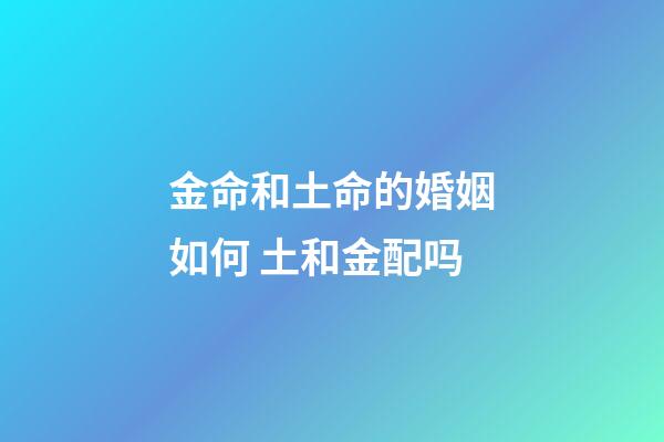 金命和土命的婚姻如何 土和金配吗
